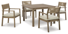Aria Plains Outdoor Dining Table and 4 Chairs - furniture place usa