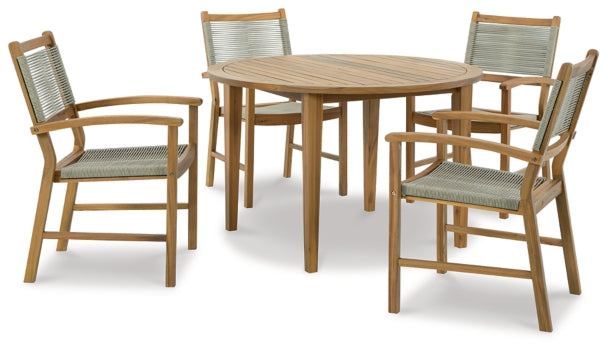 Janiyah Outdoor Dining Table and 4 Chairs - PKG013835 - furniture place usa