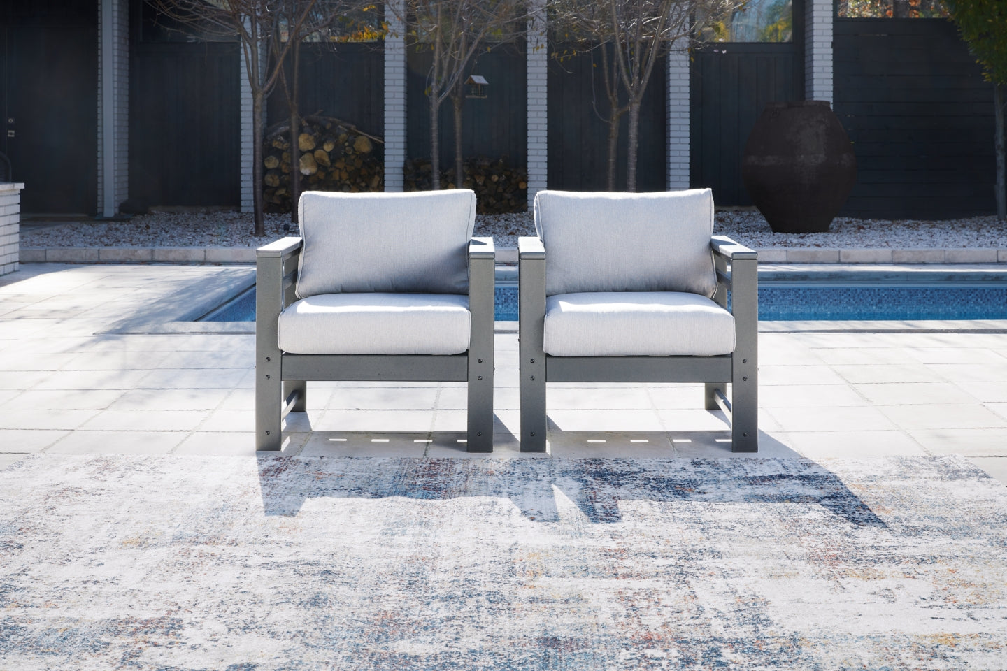 Amora Outdoor Lounge Chair with Cushion (Set of 2) - furniture place usa