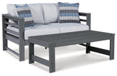 Amora Outdoor Loveseat with Coffee Table - furniture place usa