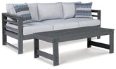 Amora Outdoor Sofa with Coffee Table - furniture place usa