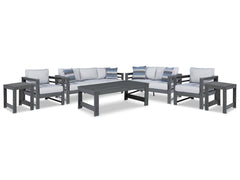 Amora Outdoor Sofa, Loveseat and 2 Lounge Chairs with Coffee Table and 2 End Tables - furniture place usa