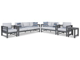 Amora Outdoor Sofa, Loveseat and 2 Lounge Chairs with End Table - furniture place usa