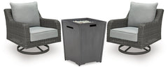 Rodeway South Fire Pit Table and 2 Chairs - furniture place usa