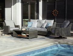 Elite Park Outdoor Sofa, 2 Lounge Chairs and Coffee Table - furniture place usa
