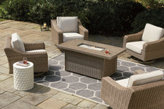 Beachcroft 5-Piece Outdoor Fire Pit Table with 4 Chairs - furniture place usa