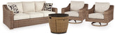 Malayah Outdoor Sofa and 2 Lounge Chairs with Fire Pit Table - PKG015412 - furniture place usa