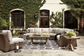 Beachcroft 5-Piece Outdoor Sectional with Coffee Table and 2 End Tables - furniture place usa