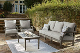 Visola Outdoor Sofa, 2 Lounge Chairs and Coffee Table - furniture place usa