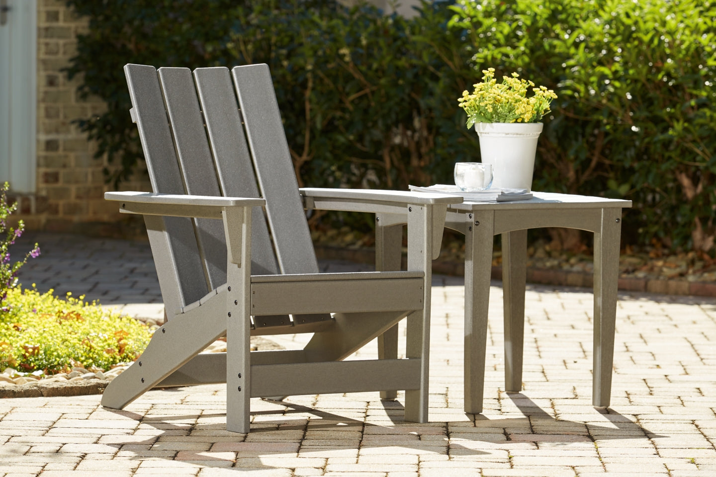 Visola Outdoor Adirondack Chair and End Table - furniture place usa