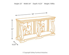 Alymere Sofa/Console Table - furniture place usa