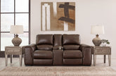Alessandro Power Reclining Loveseat with Console - furniture place usa