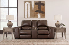 Alessandro Power Reclining Loveseat with Console - furniture place usa