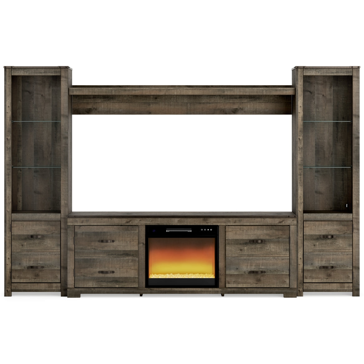 Trinell 4-Piece Entertainment Center with Electric Fireplace - furniture place usa