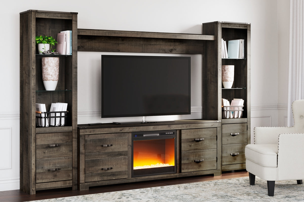 Trinell 4-Piece Entertainment Center with Electric Fireplace - furniture place usa