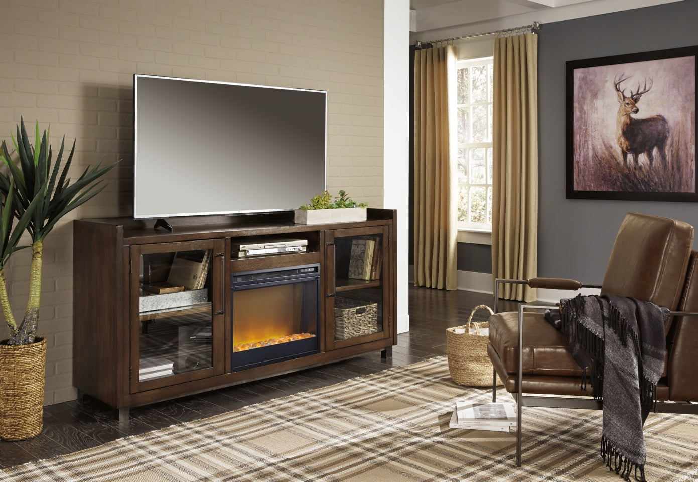 Starmore 70" TV Stand with Electric Fireplace - W633W4 - furniture place usa