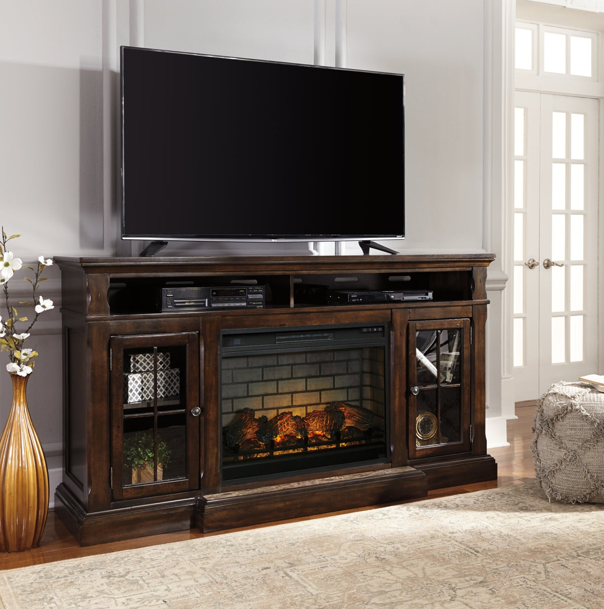 Roddinton 72" TV Stand with Electric Fireplace - furniture place usa