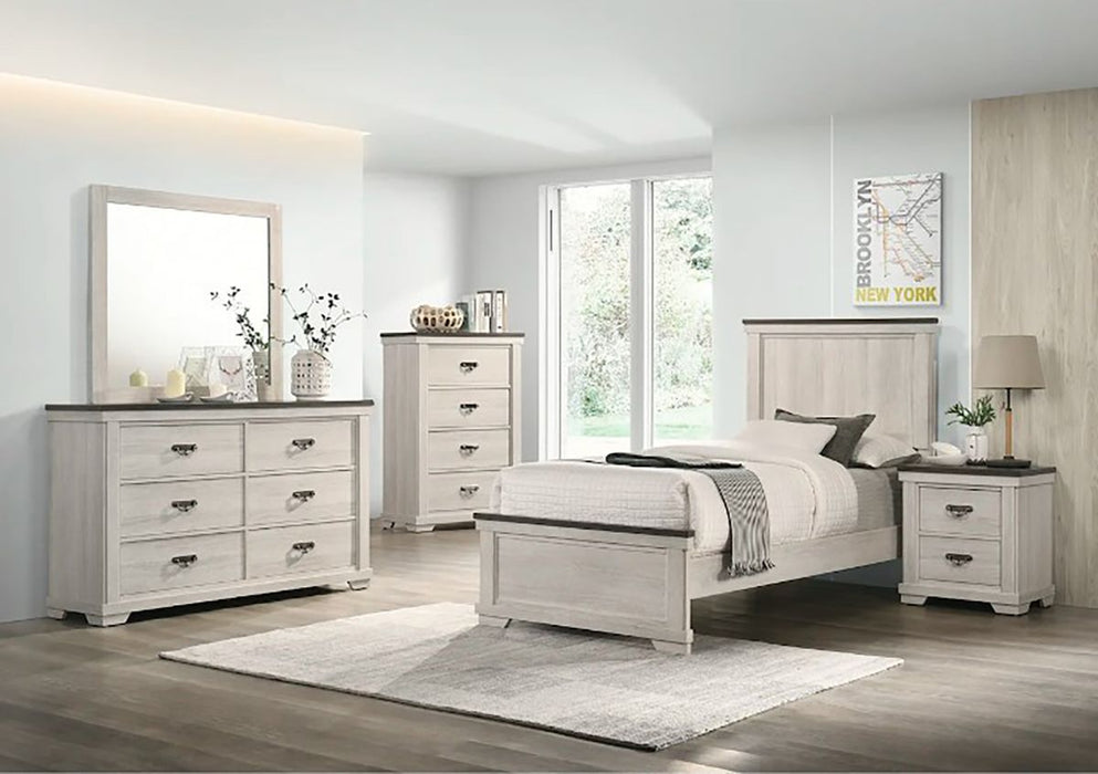 Crown Mark Furniture Leighton 2 Drawer Nightstand In White
