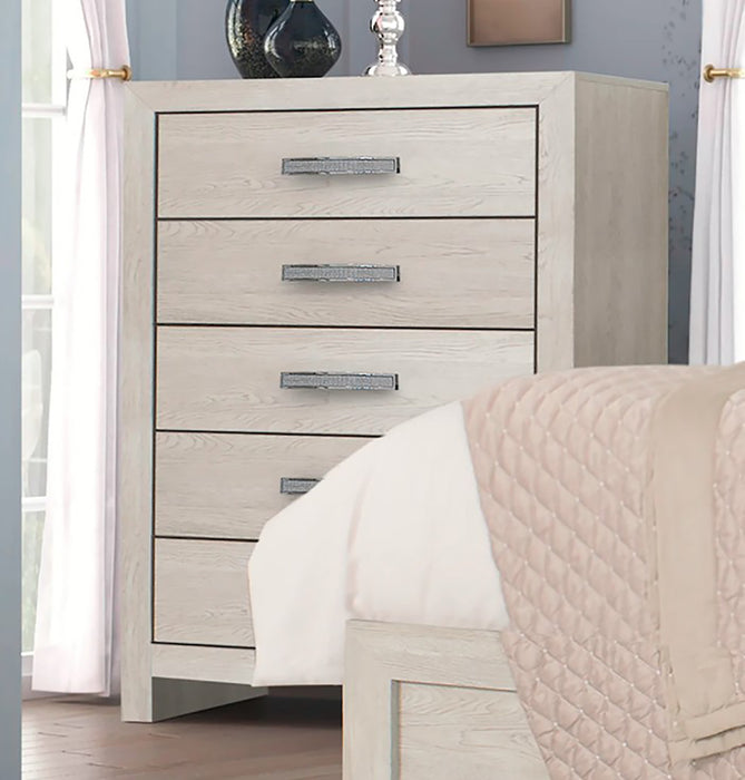 Jaylen 5 Drawer Chest in Gray