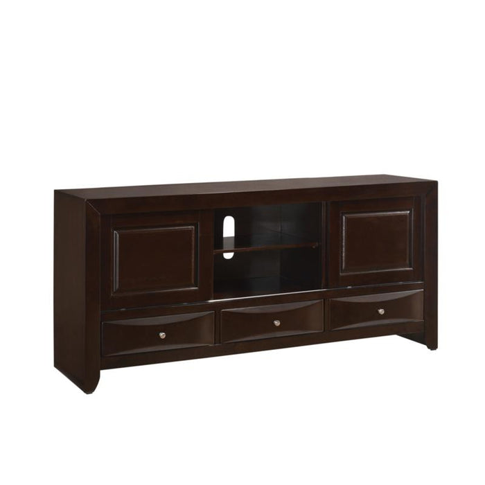 Crown Mark Emily Tv Stand In Dark Cherry