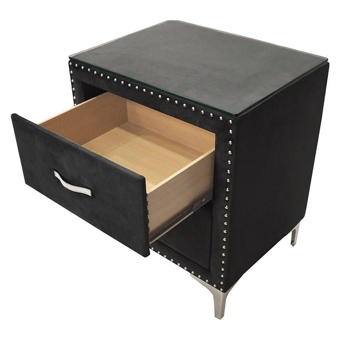 Lucinda 2 Drawer Nightstand in Black