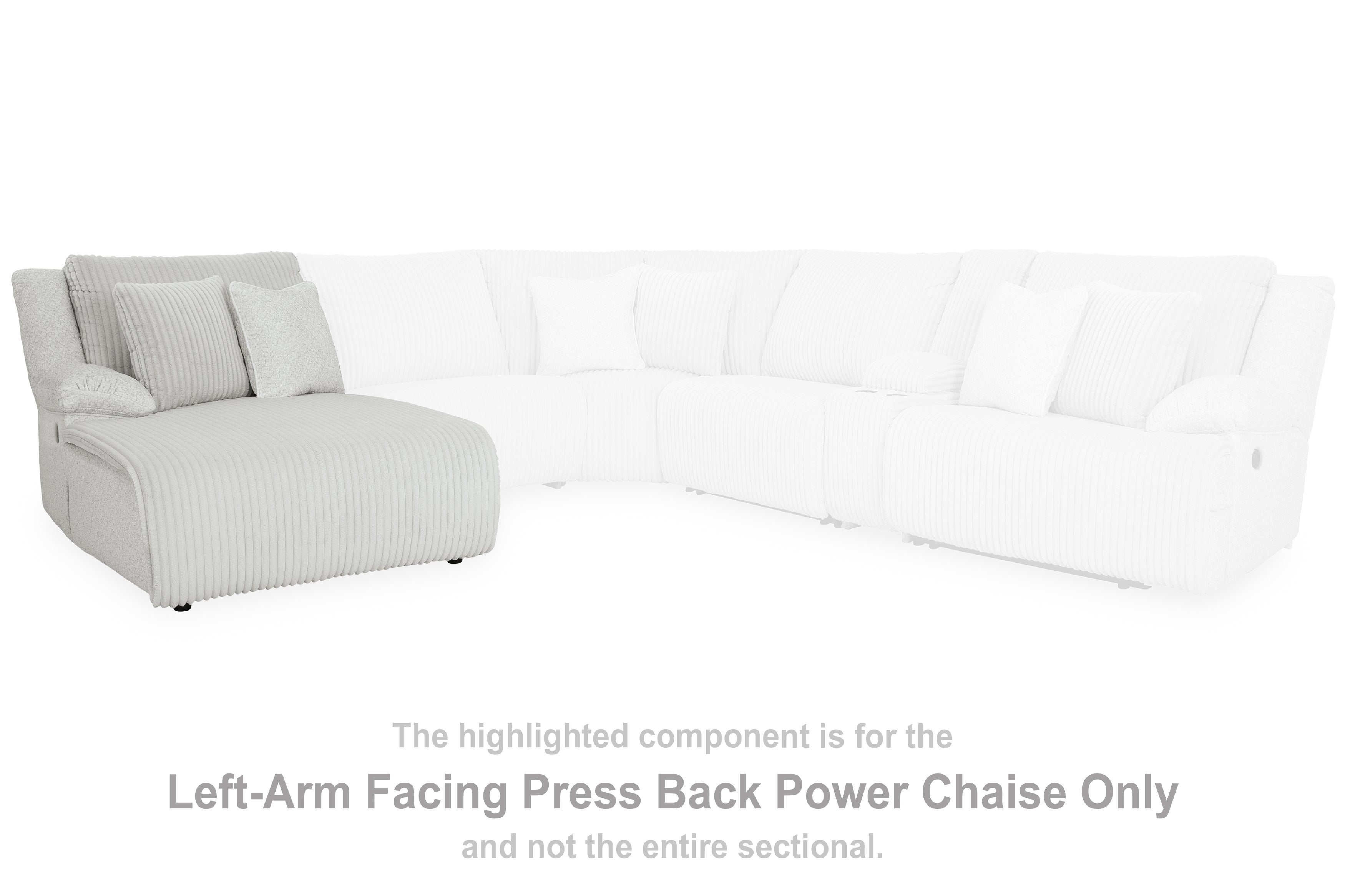 Top Tier Left-Arm Facing Power Reclining Back Chaise