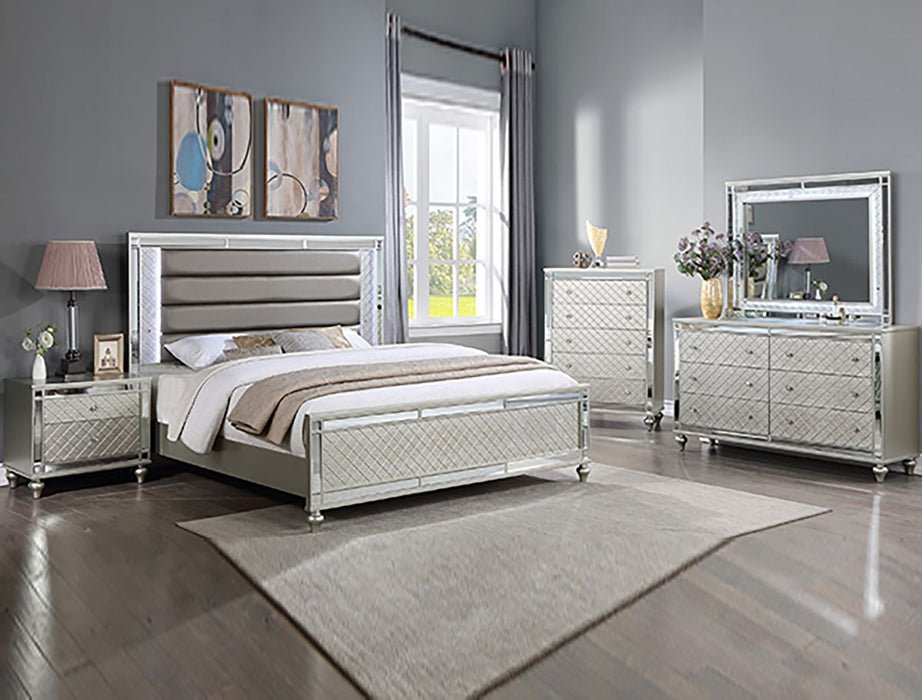 Crown Mark Furniture Cristian 2 Drawer Nightstand In Beige