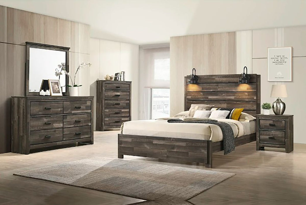 Carter Queen Platform Bed In Brown