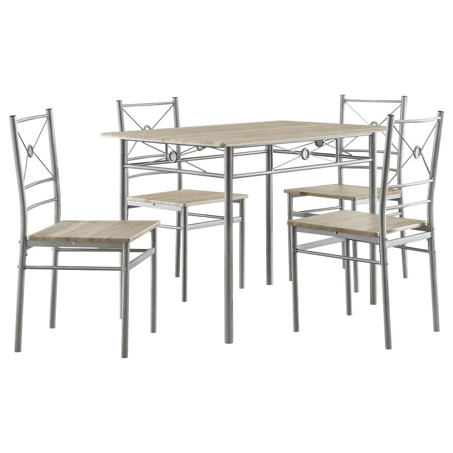 Anna Silver 5 Pc Dining Set - furniture place usa