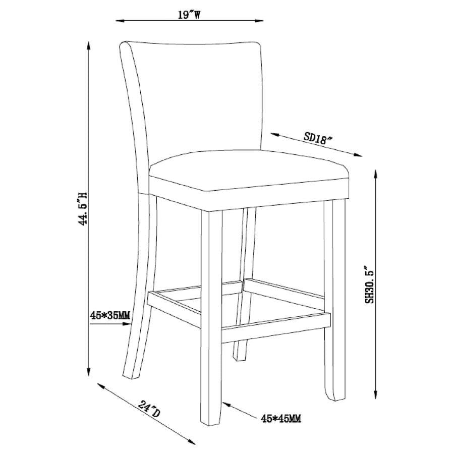 Alberton Black Bar Stool - furniture place usa