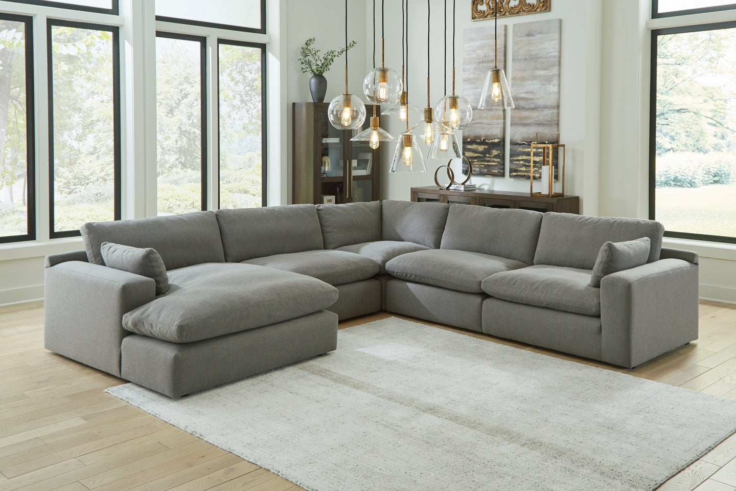 Elyza 5-Piece Sectional with Ottoman - PKG012975 - furniture place usa