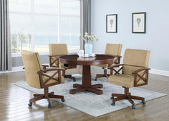 Marietta Brown 5 Pc Game Table Set - furniture place usa