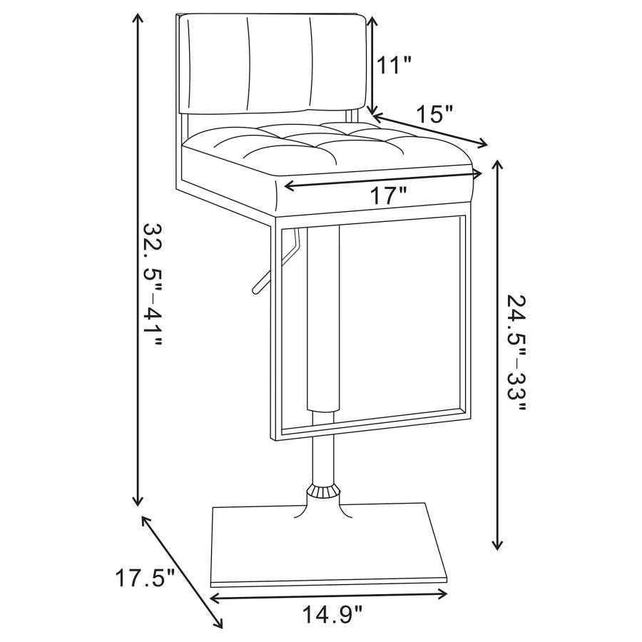 Alameda Black Adjustable Bar Stool - furniture place usa