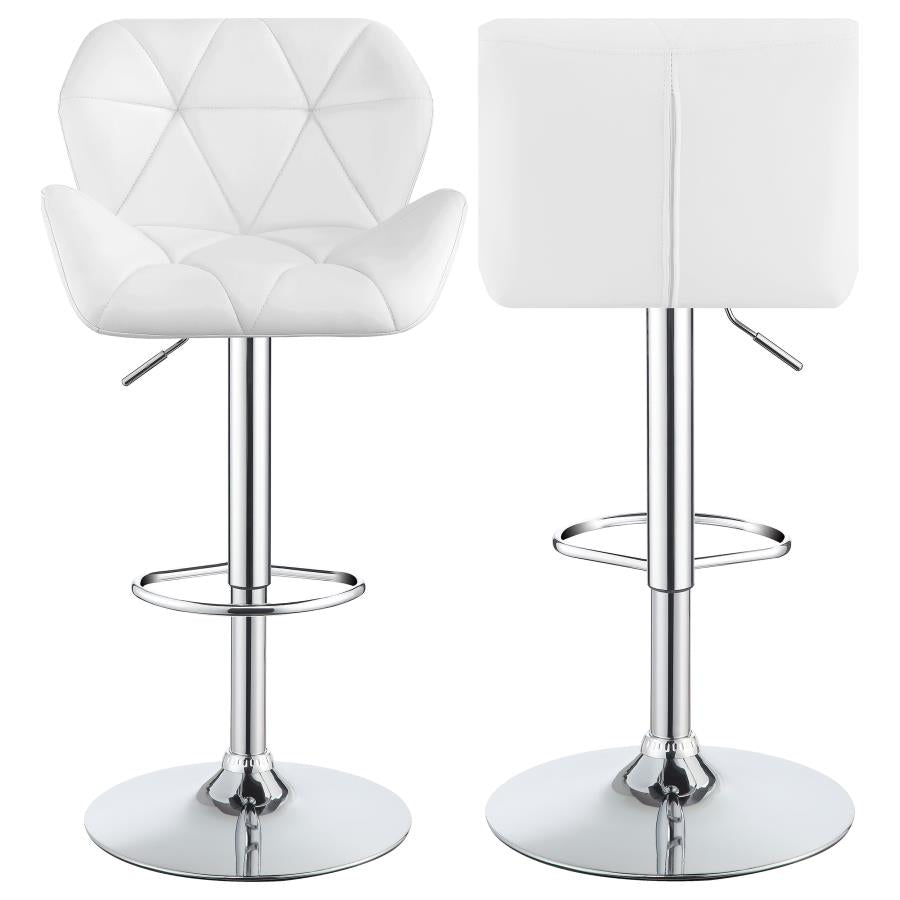 Berrington White Adjustable Bar Stool - furniture place usa