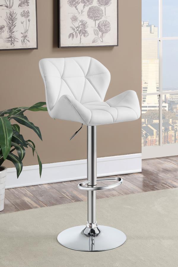 Berrington White Adjustable Bar Stool - furniture place usa