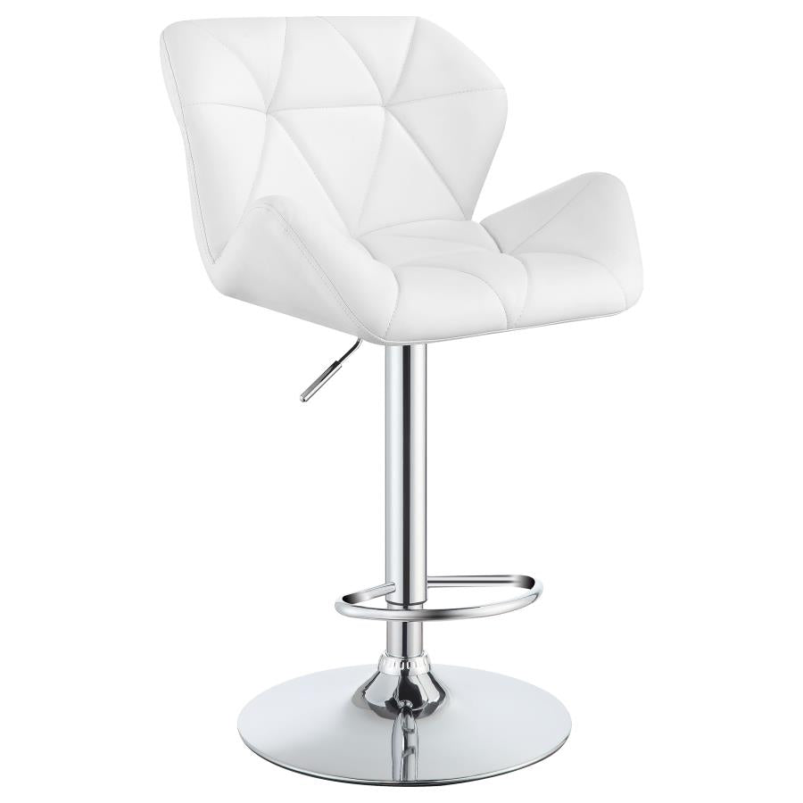 Berrington White Adjustable Bar Stool - furniture place usa