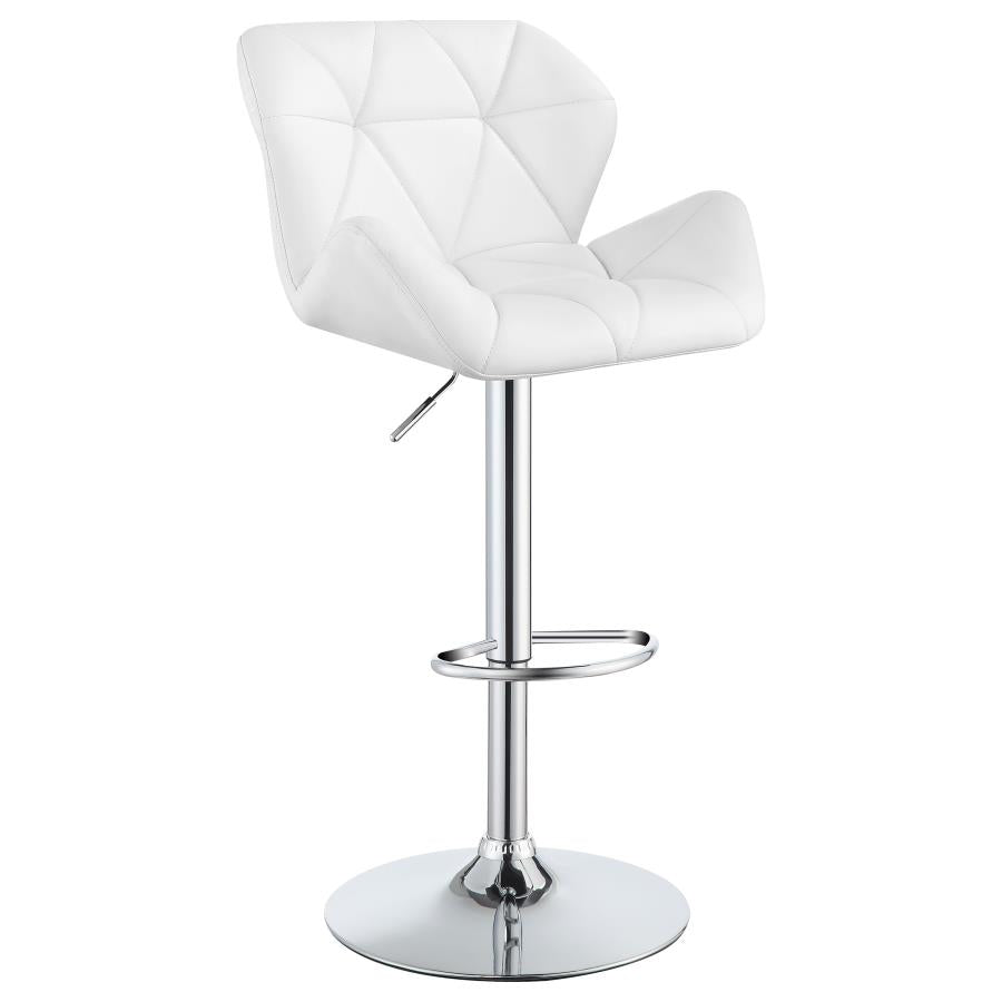 Berrington White Adjustable Bar Stool - furniture place usa