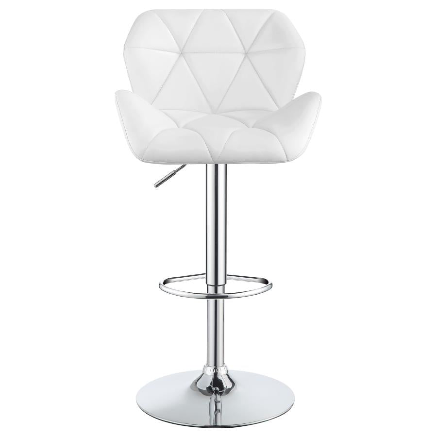 Berrington White Adjustable Bar Stool - furniture place usa