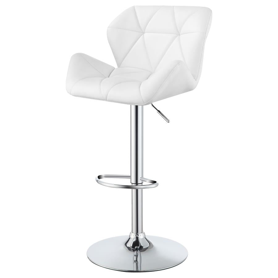 Berrington White Adjustable Bar Stool - furniture place usa