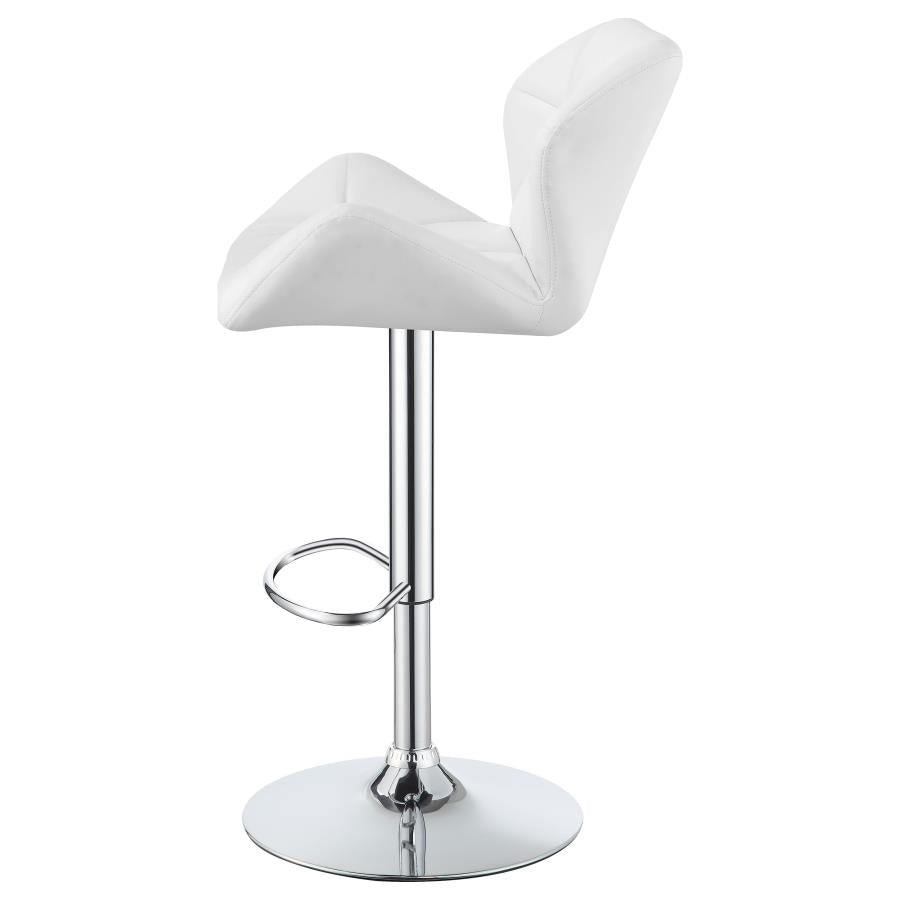 Berrington White Adjustable Bar Stool - furniture place usa