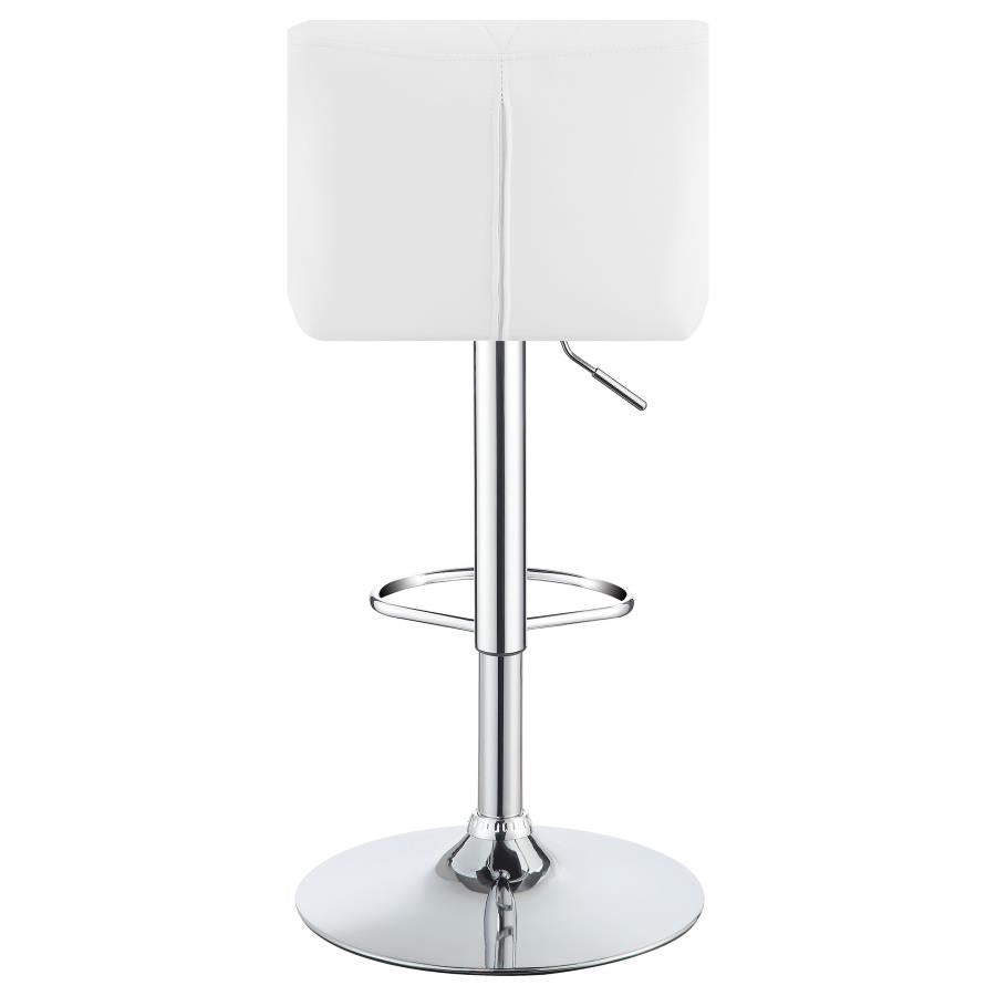 Berrington White Adjustable Bar Stool - furniture place usa