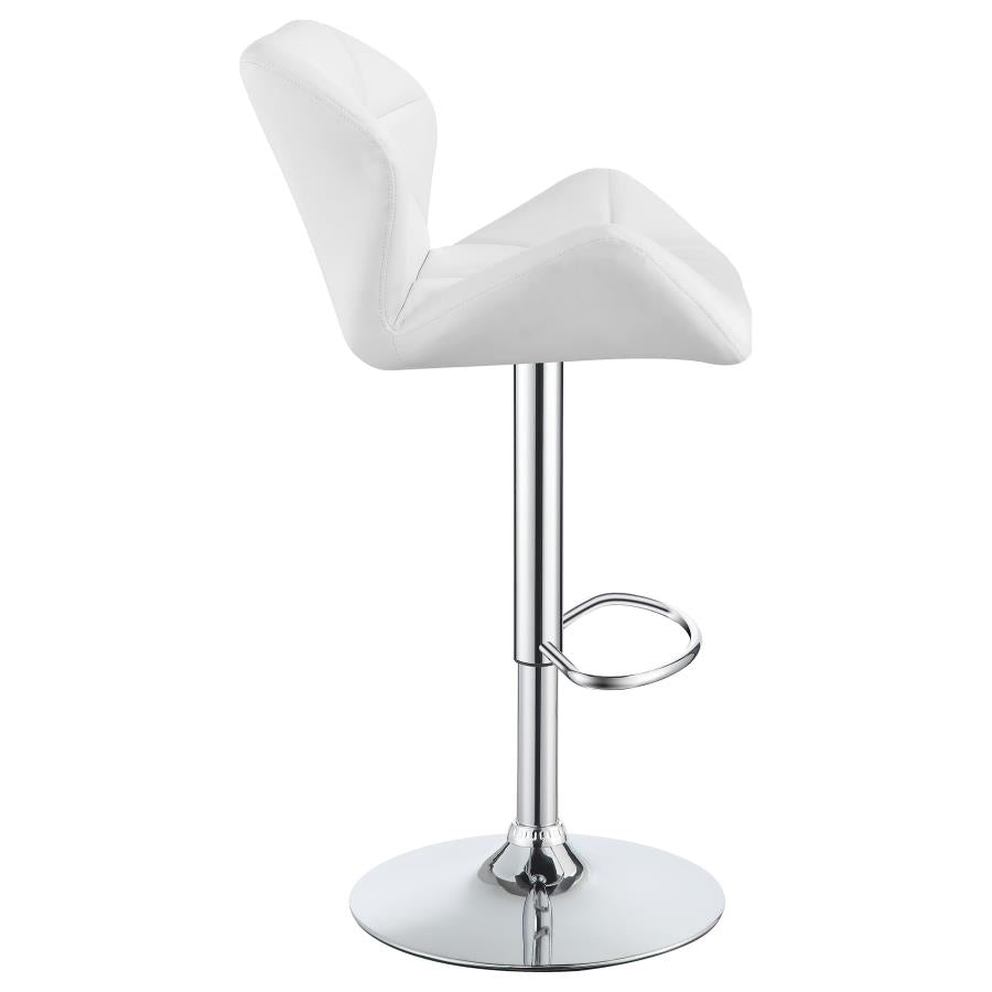 Berrington White Adjustable Bar Stool - furniture place usa