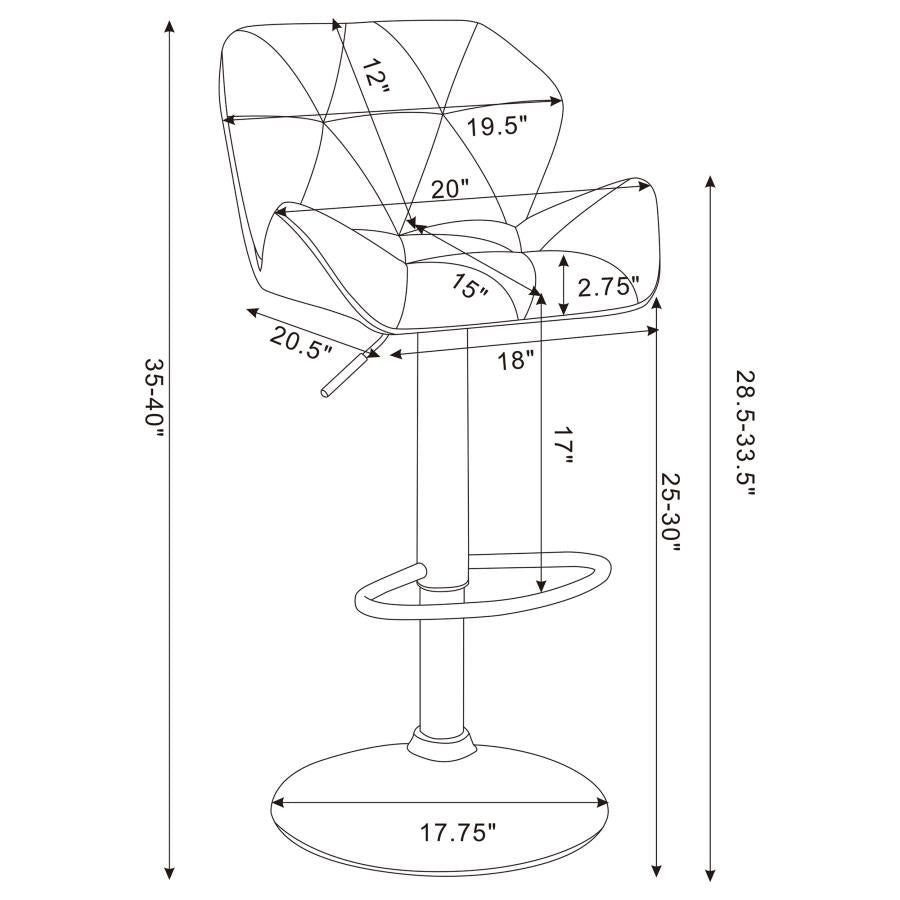 Berrington White Adjustable Bar Stool - furniture place usa