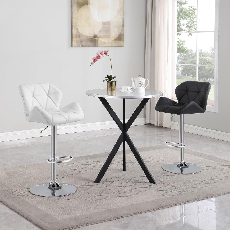 Berrington White Adjustable Bar Stool - furniture place usa