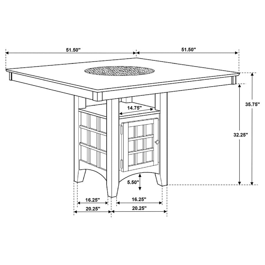 Gabriel Brown Counter Height Dining Table - furniture place usa