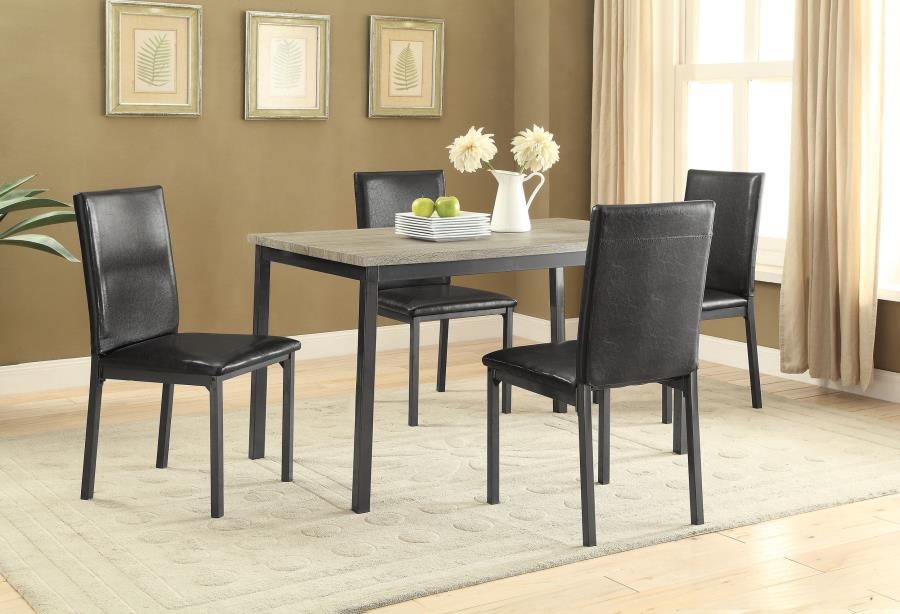 Garza Black Side Chair - furniture place usa