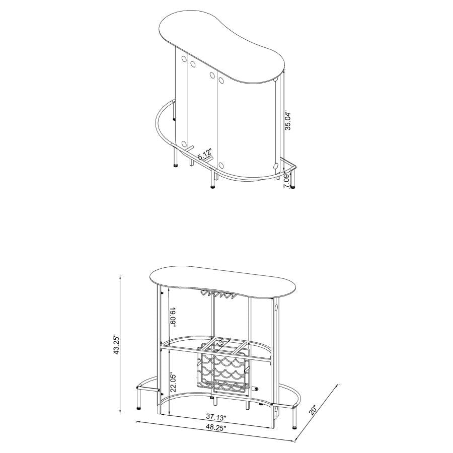 Lacewing Black Home Bar - furniture place usa