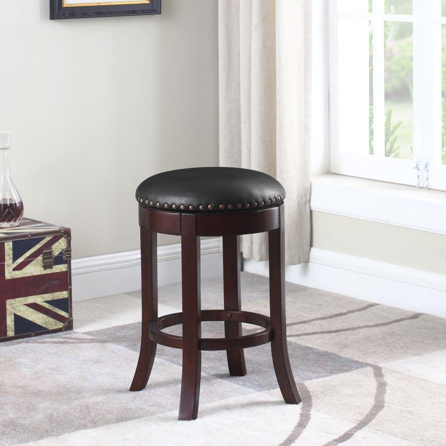 Aboushi Black Swivel Counter Stool - furniture place usa