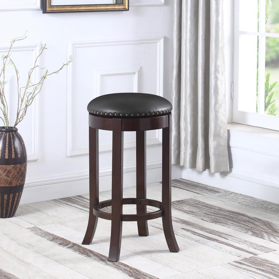 Aboushi Black Swivel Bar Stool - furniture place usa