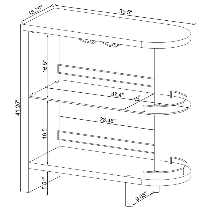 Adolfo Black Home Bar - furniture place usa